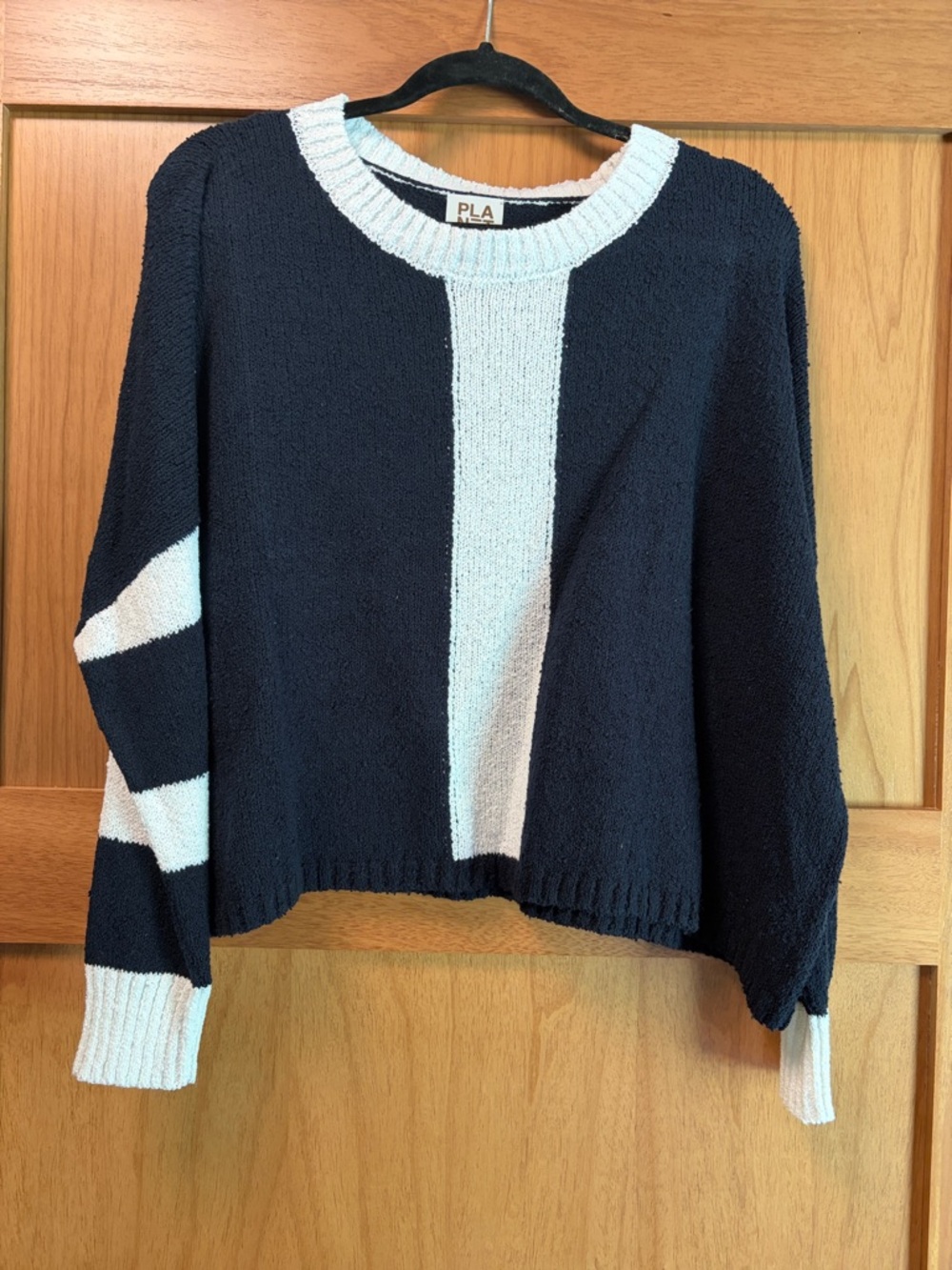 PLA Studio Black & White Stripe Crewneck Sweater